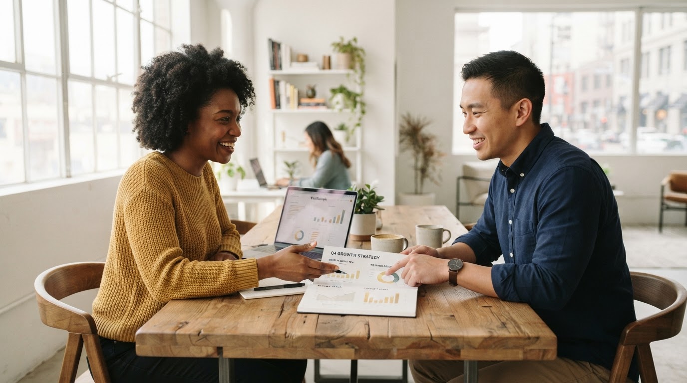 Early stage startup founders collaborating on funding strategies