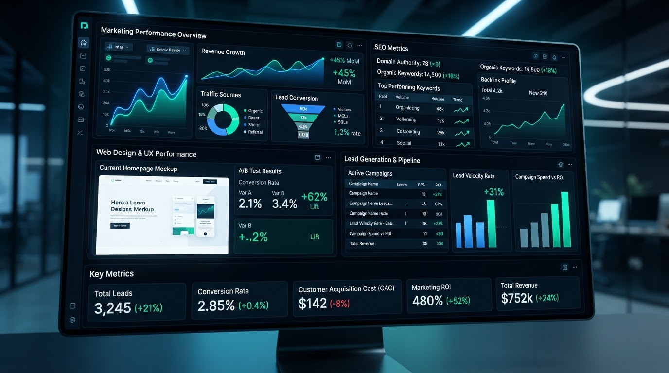 Leads Sync Analytics & Web Design Dashboard