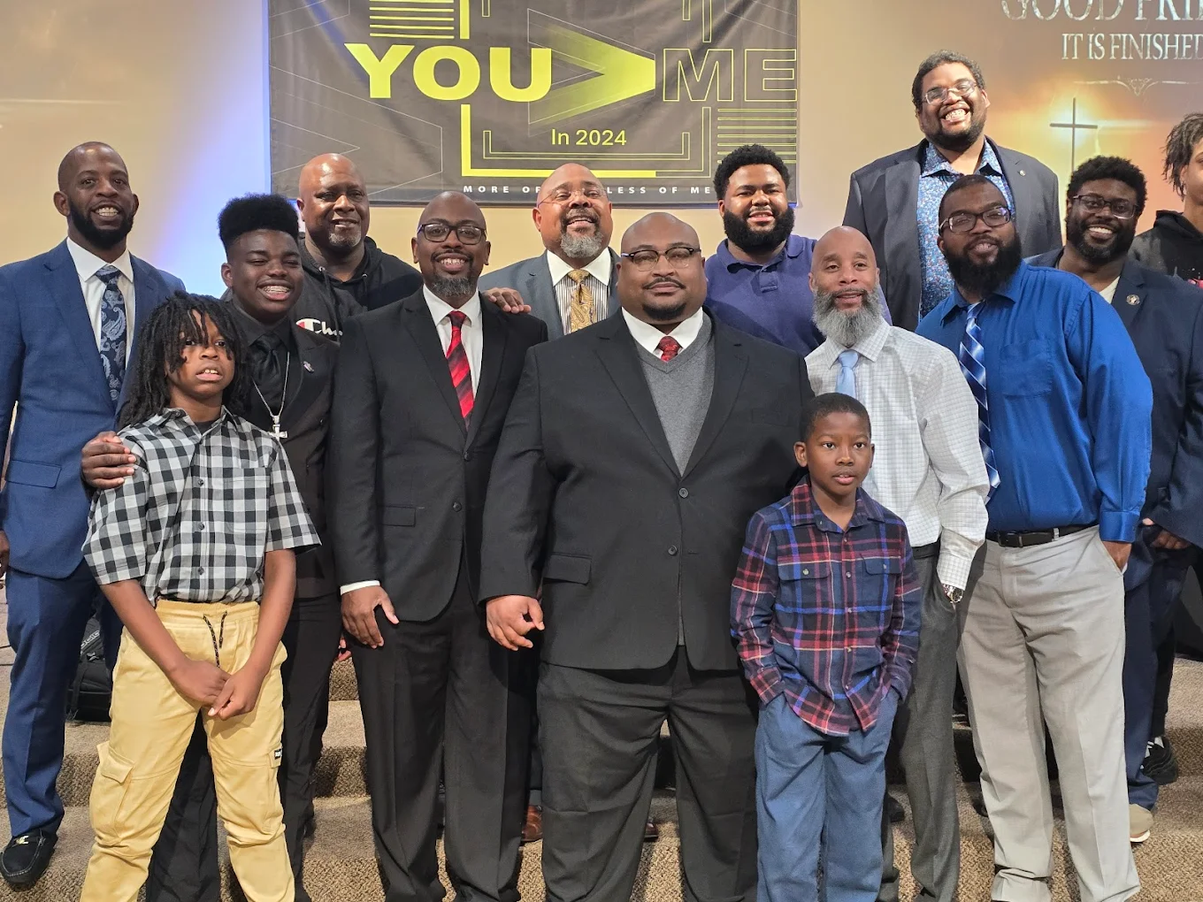 Men and youth connected with the Men of Integrity ministry at Trinity Life Church