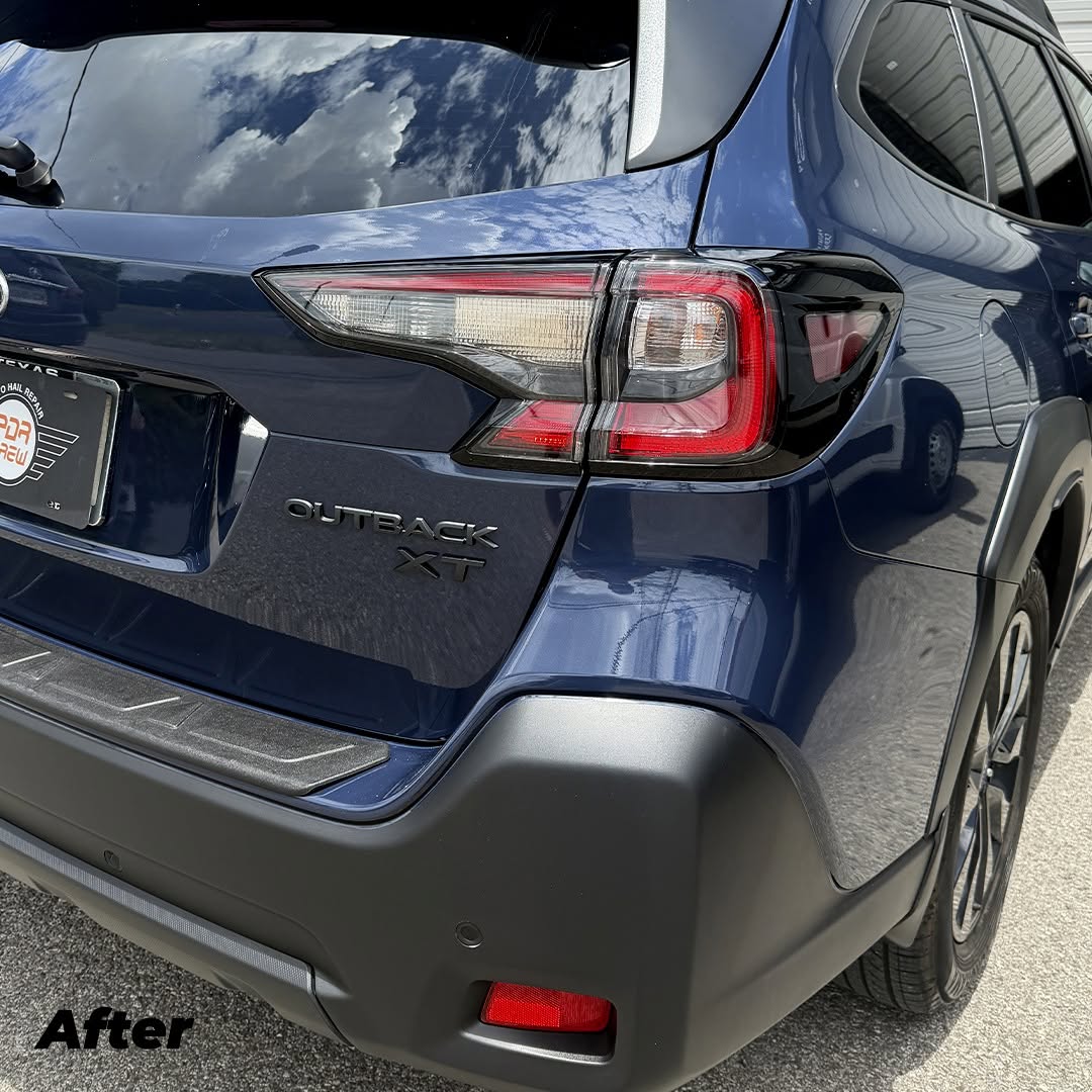 Completed rear quarter panel repair on Subaru Outback