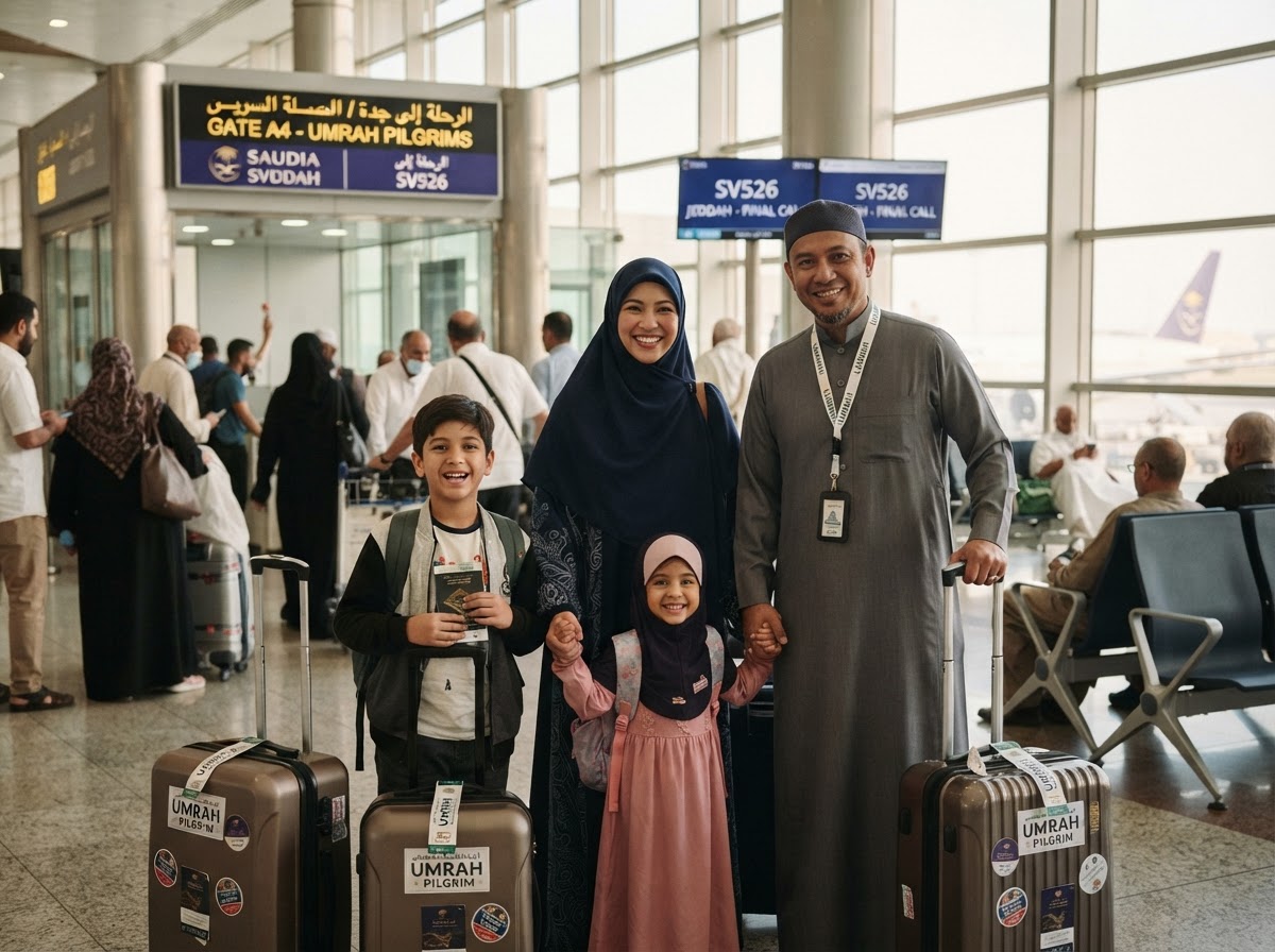 A Muslim family setting off for Umrah — from a pilgrim's first question to a safe return home