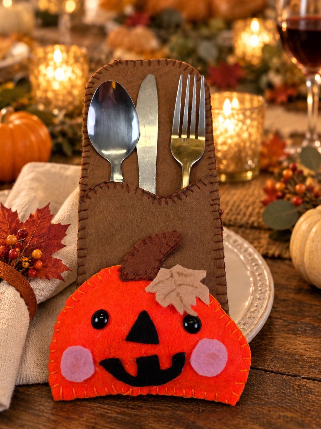 Pumpkin Cutlery Pocket