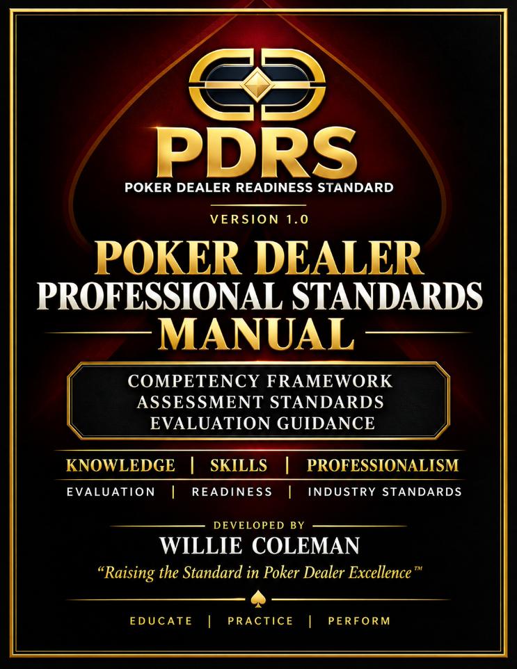 PDRS Version 1.0 - Poker Dealer Professional Standards Manual front cover