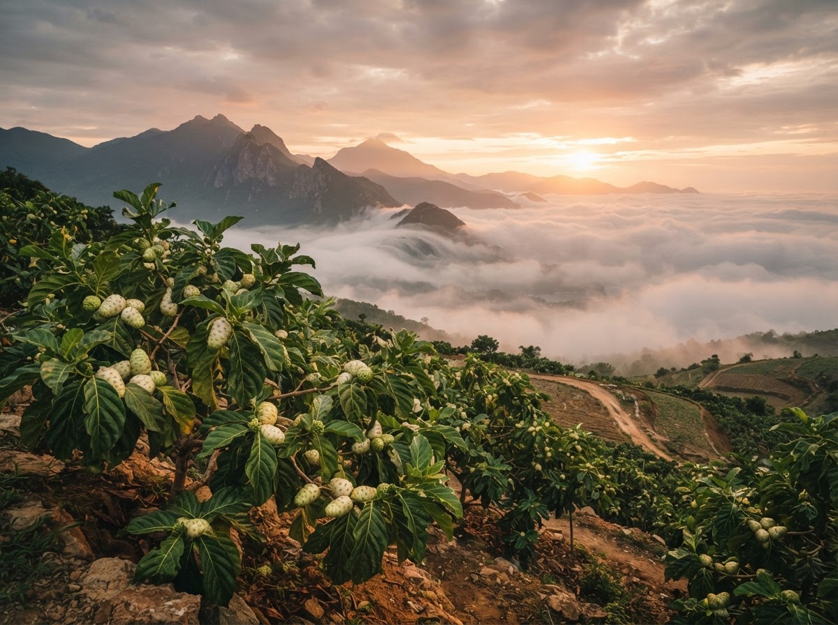 Đỉnh Chân Mây Lăng Cô trong sương mù bình minh