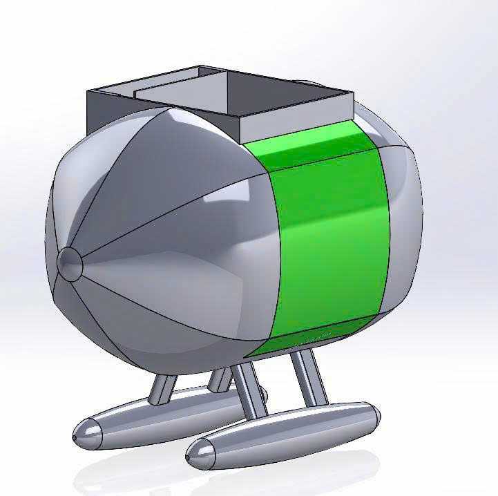 Bản vẽ 3D CAD Phi Thuyền 777 vỏ kim loại và chân ski
