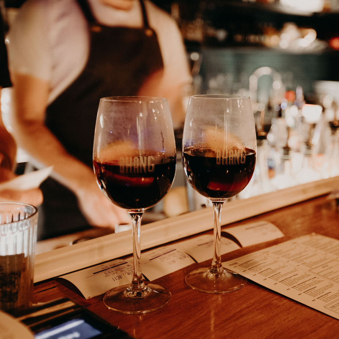 Eat Drink Bhang glasses poured at the bar counter