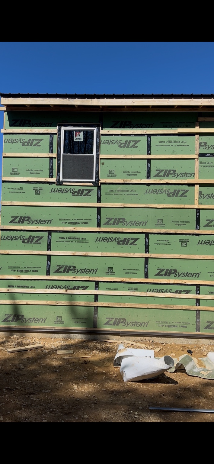 Joel Lindberg Residence — Gable end Zip System sheathing, window flashing, and strapping installation