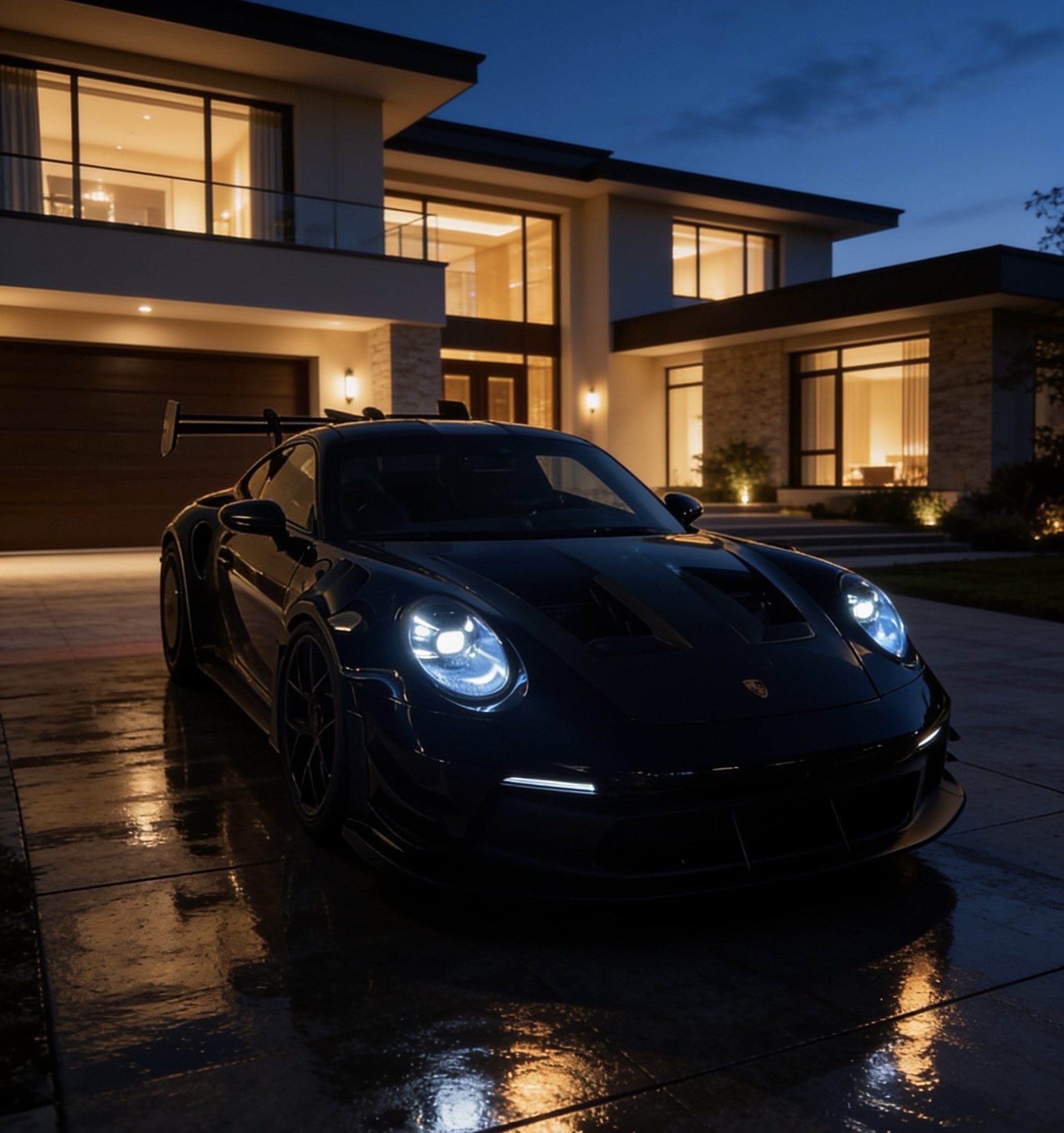 Matte black Porsche GT3 RS supercar fleet