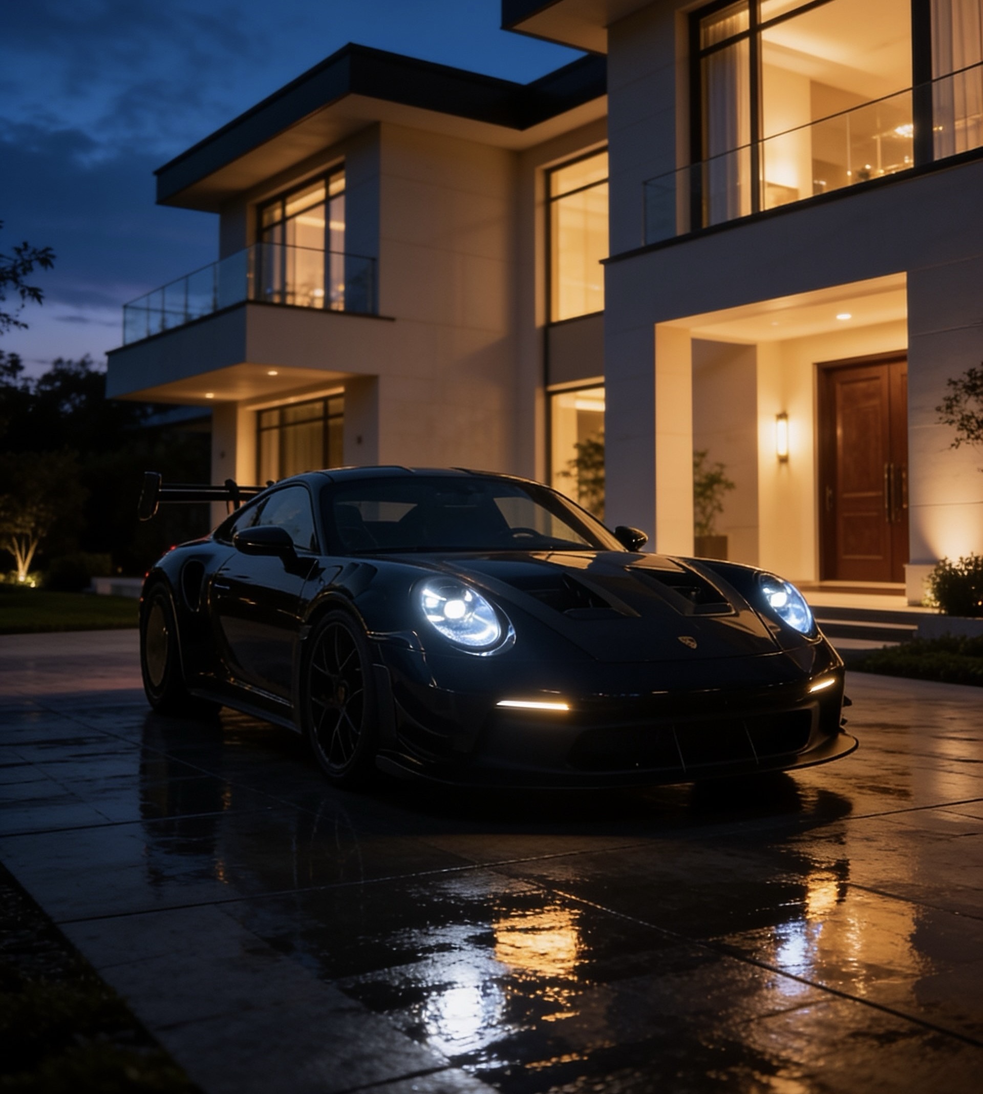 Matte black Porsche GT3 RS supercar fleet