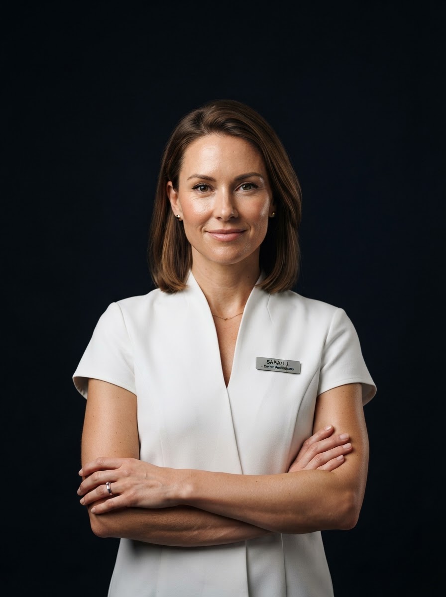 Professional med-spa practitioner using Campayne AI to book consultations
