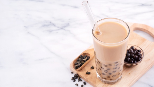 Té helado con leche y burbujas (Bubble Tea)
