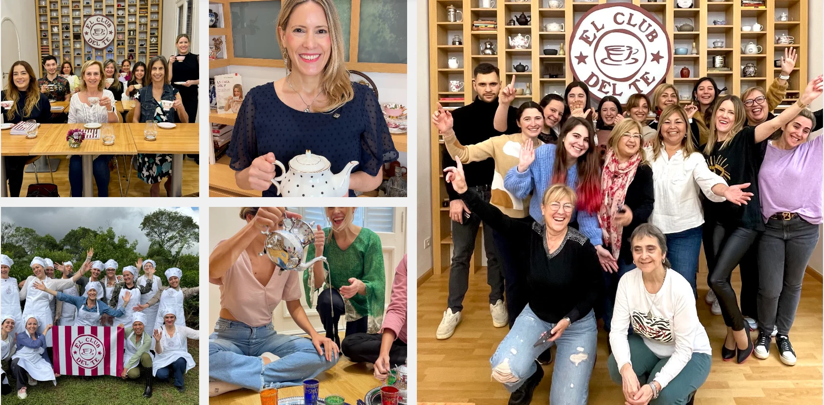 Alumnas y comunidad de El Club del Té en clases y ceremonias