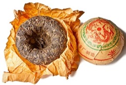Té Pu-erh comprimido tradicional en forma de nido Túochá