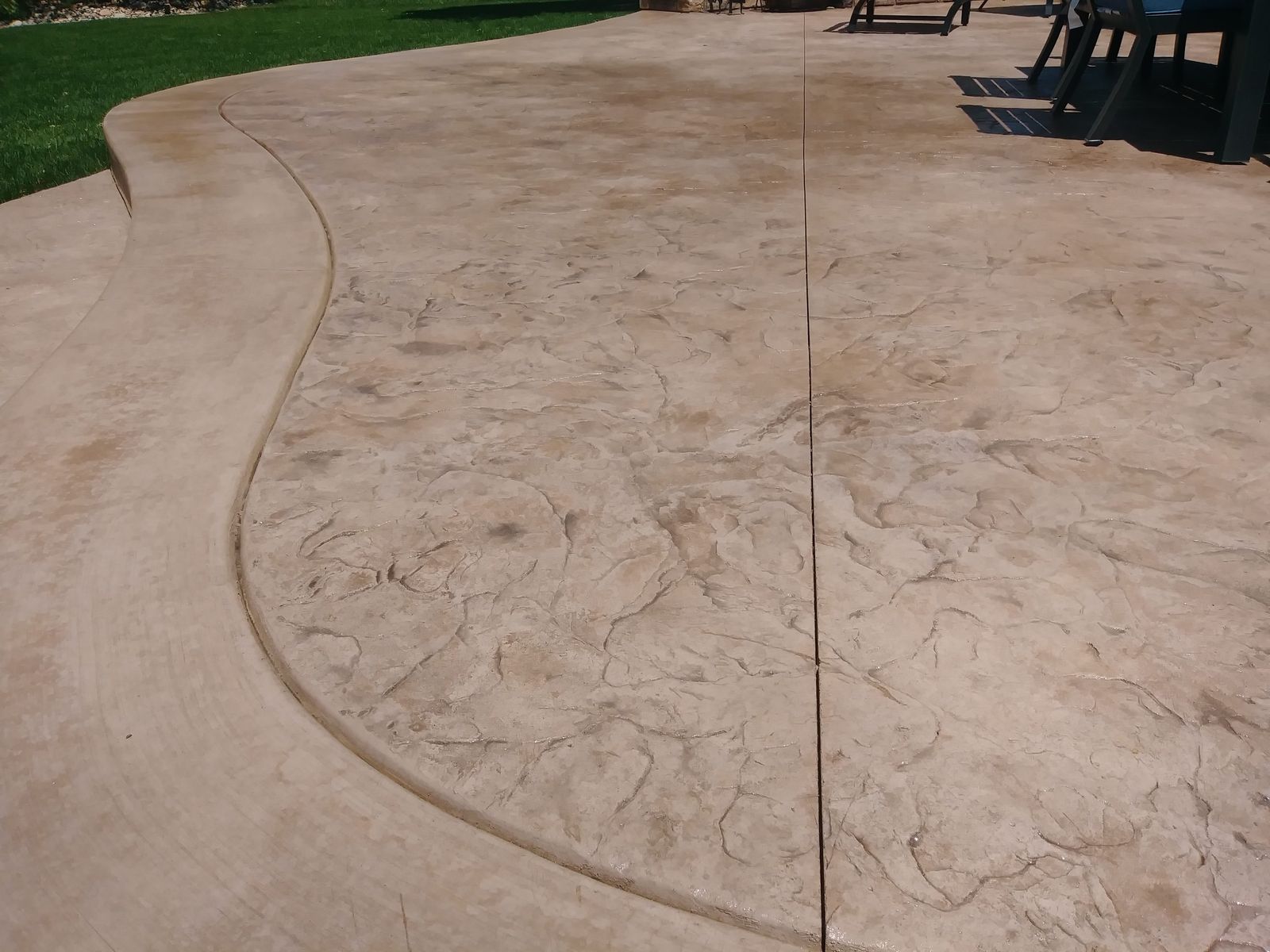 Close-Up of Earth-Tone Textured Stamped Concrete