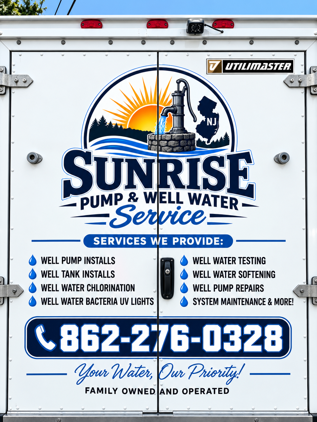 Sunrise Pump & Well Water Service van, Wantage NJ
