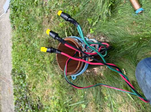 New wiring splices at the well cap during a pump replacement — Sunrise Pump & Well Water Service