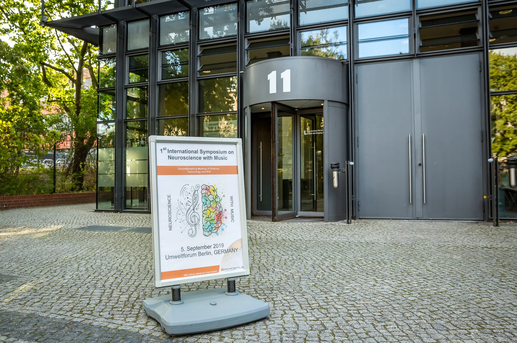 Entrance to the 1st International Symposium on Neuroscience with Music on 5 September 2019