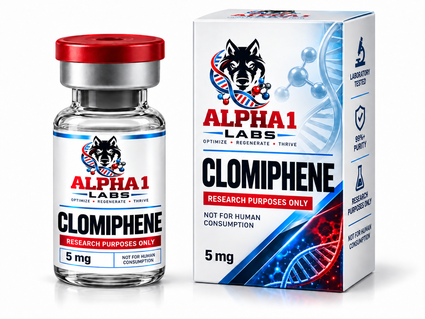 Alpha 1 Labs CLOMIPHENE 5MG Clinical Vial