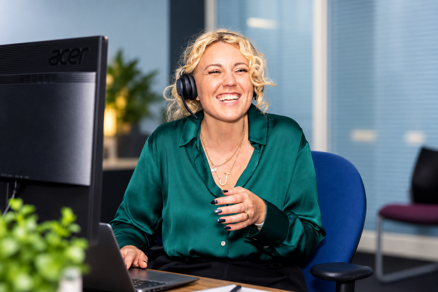 A Fullscale booking agent on a call with a homeowner