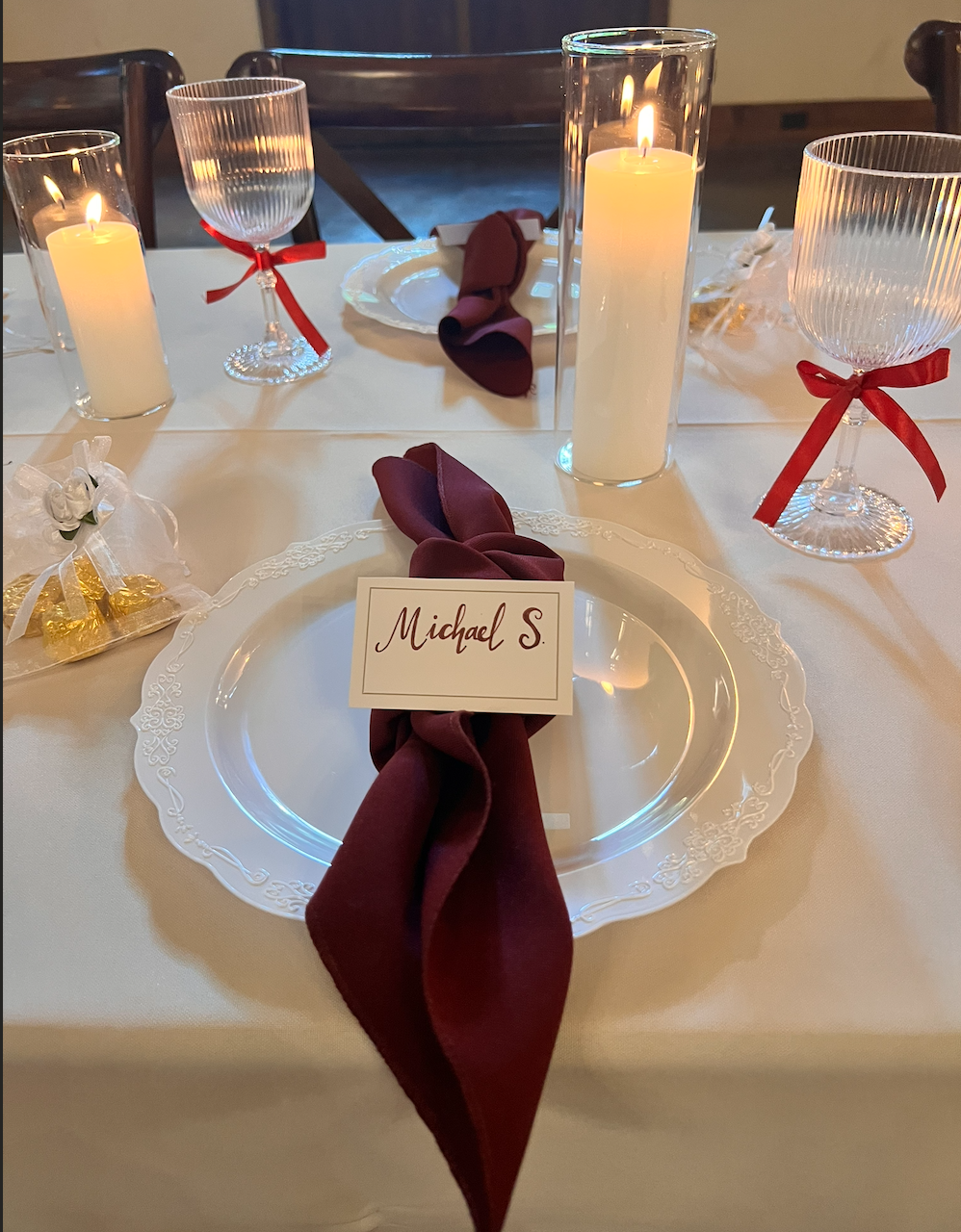 Candlelit Reception Place Setting