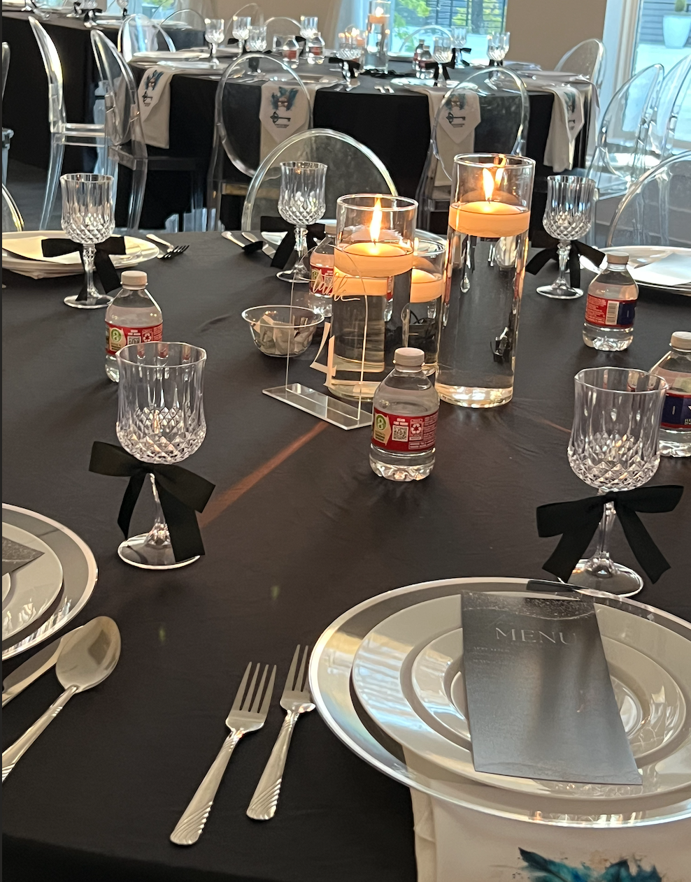 Candlelit Masquerade Table & Bow Stemware