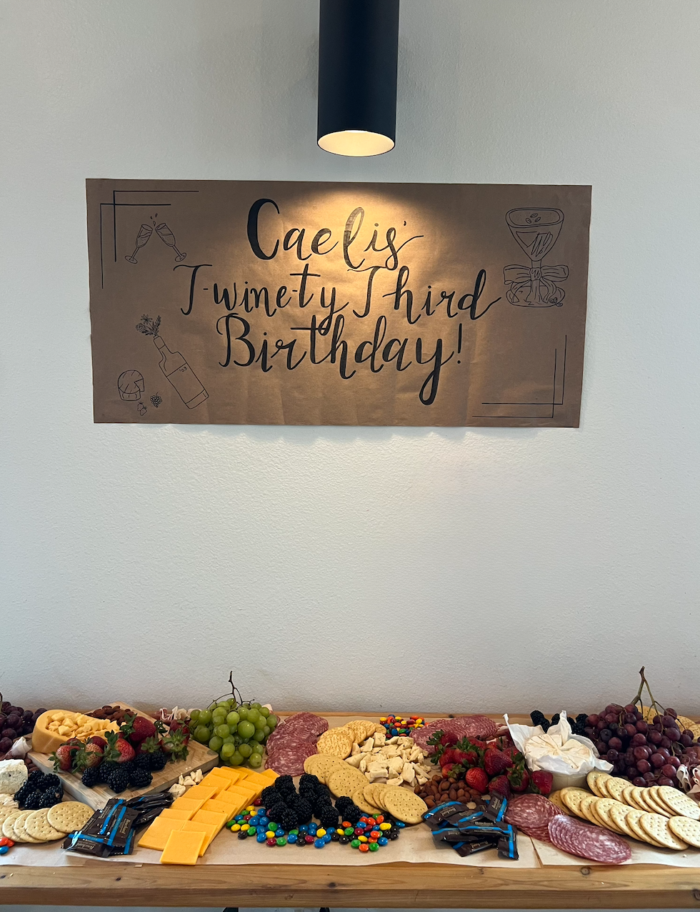 Hand-Lettered Banner & Grazing Table
