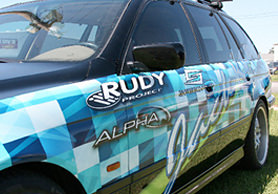 Custom SUV vehicle wrap completed by Crystal Coast Graphics