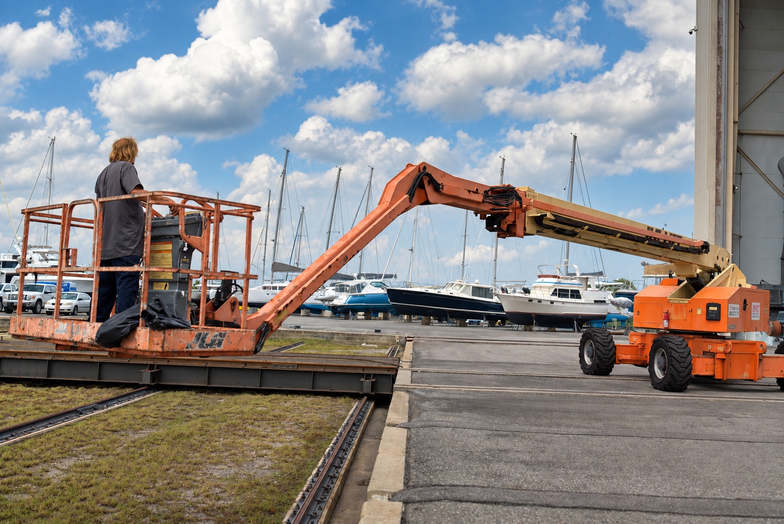 Yard Rail Transfer System & High-Reach Boom Lift Staging