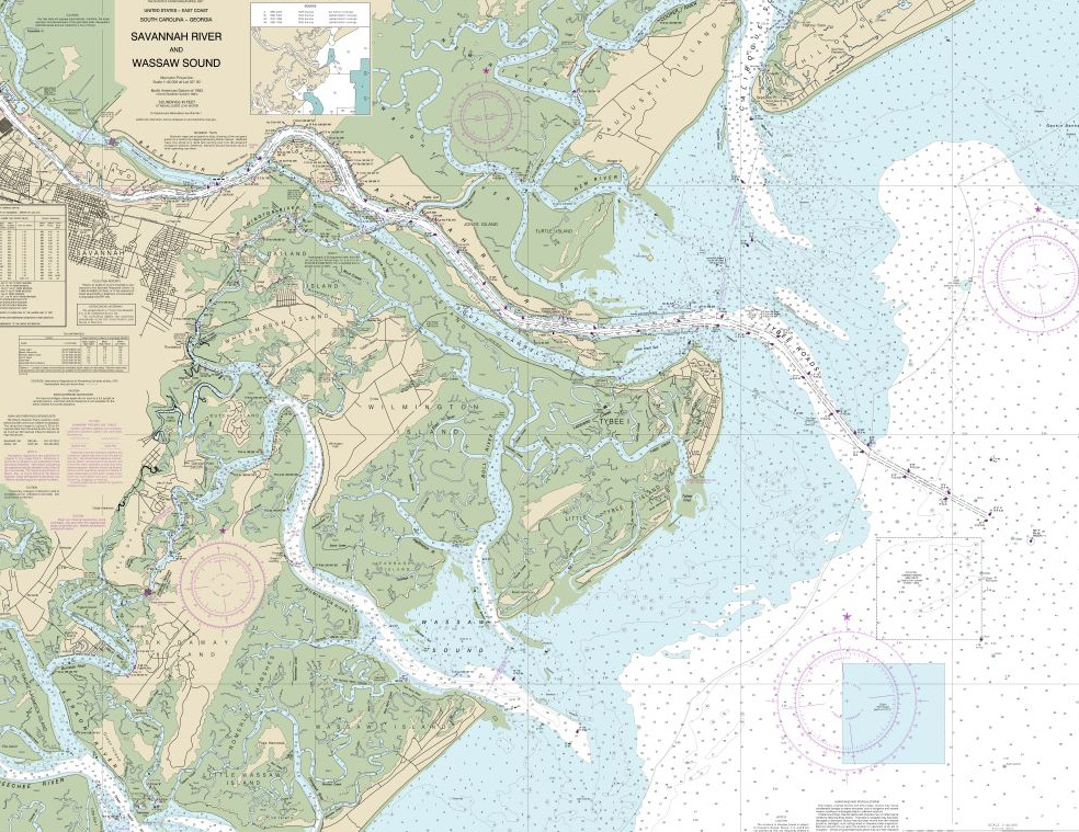 Nautical Chart — Wassaw Sound & Savannah River Approach