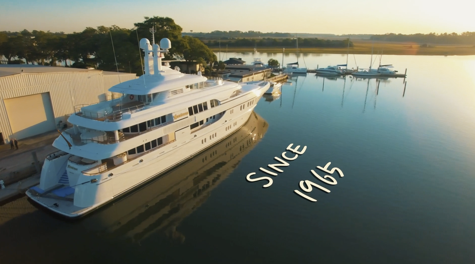 Superyacht Docked at Thunderbolt Marine — Since 1965 Heritage
