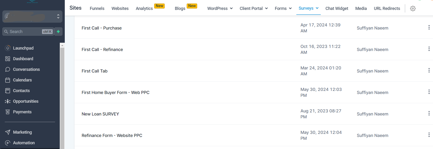 GoHighLevel Sites & Surveys — Pre-Qualification Funnel Forms by Sufyan Naeem