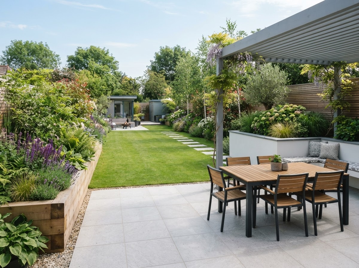 Contemporary family garden