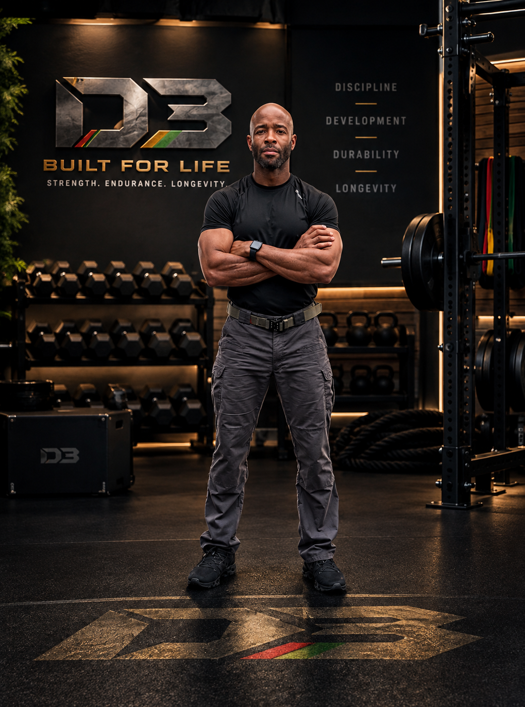 D3 Built for Life founder and coach in the private D3 performance training facility