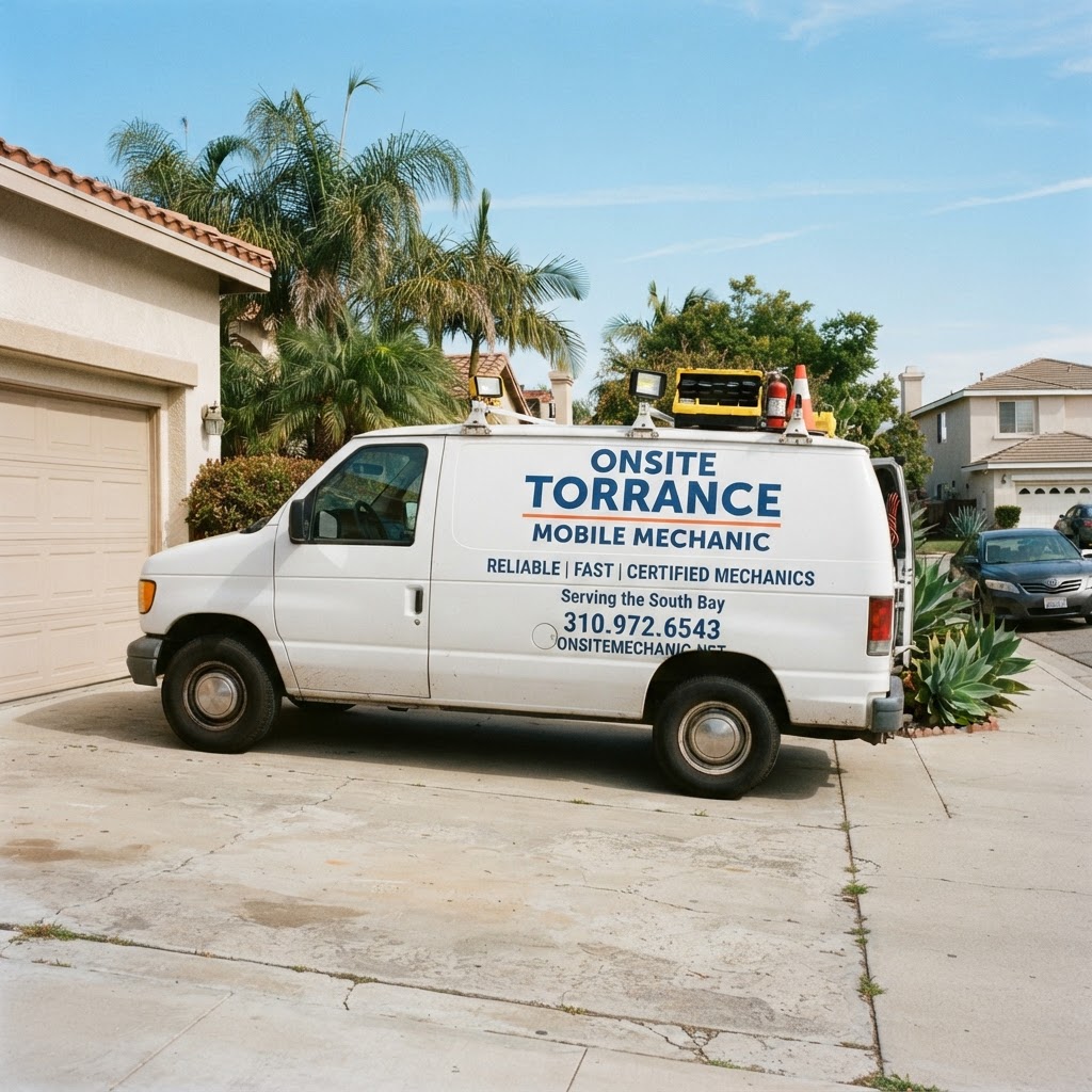 Onsite Torrance Mobile Mechanic service van parked in a driveway