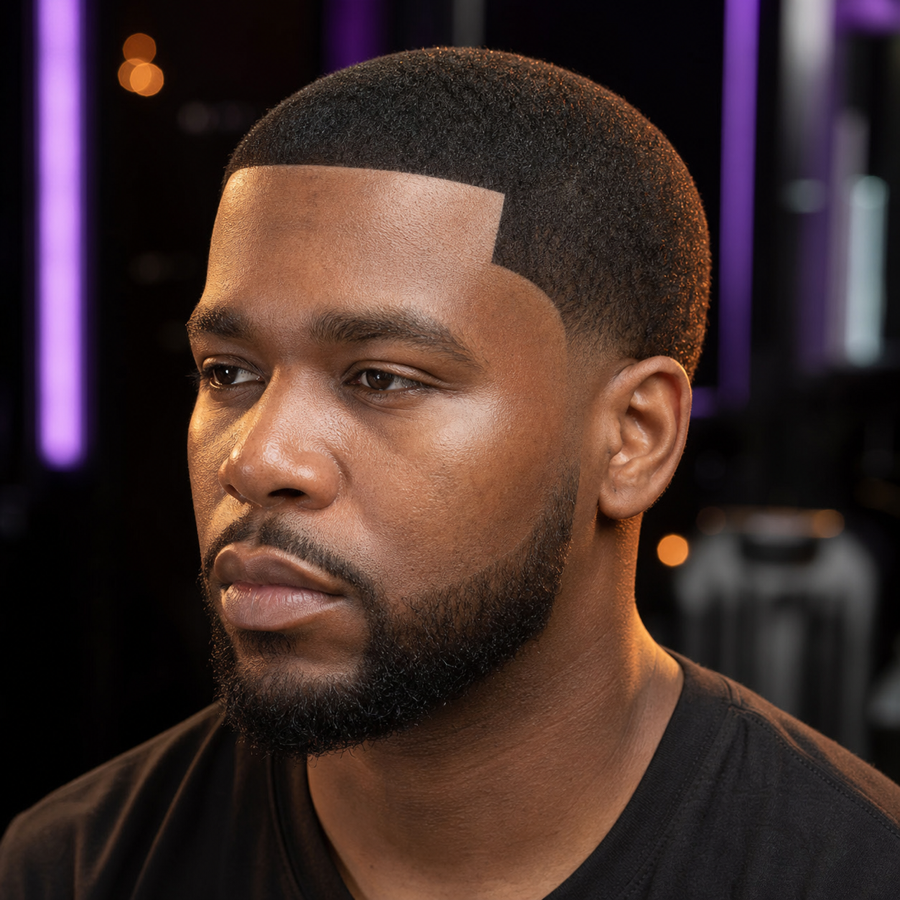 Crisp Lineup haircut by Dorm Room Kutz