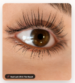 Real lash lift and tint result at Enhanced Beauty Bar