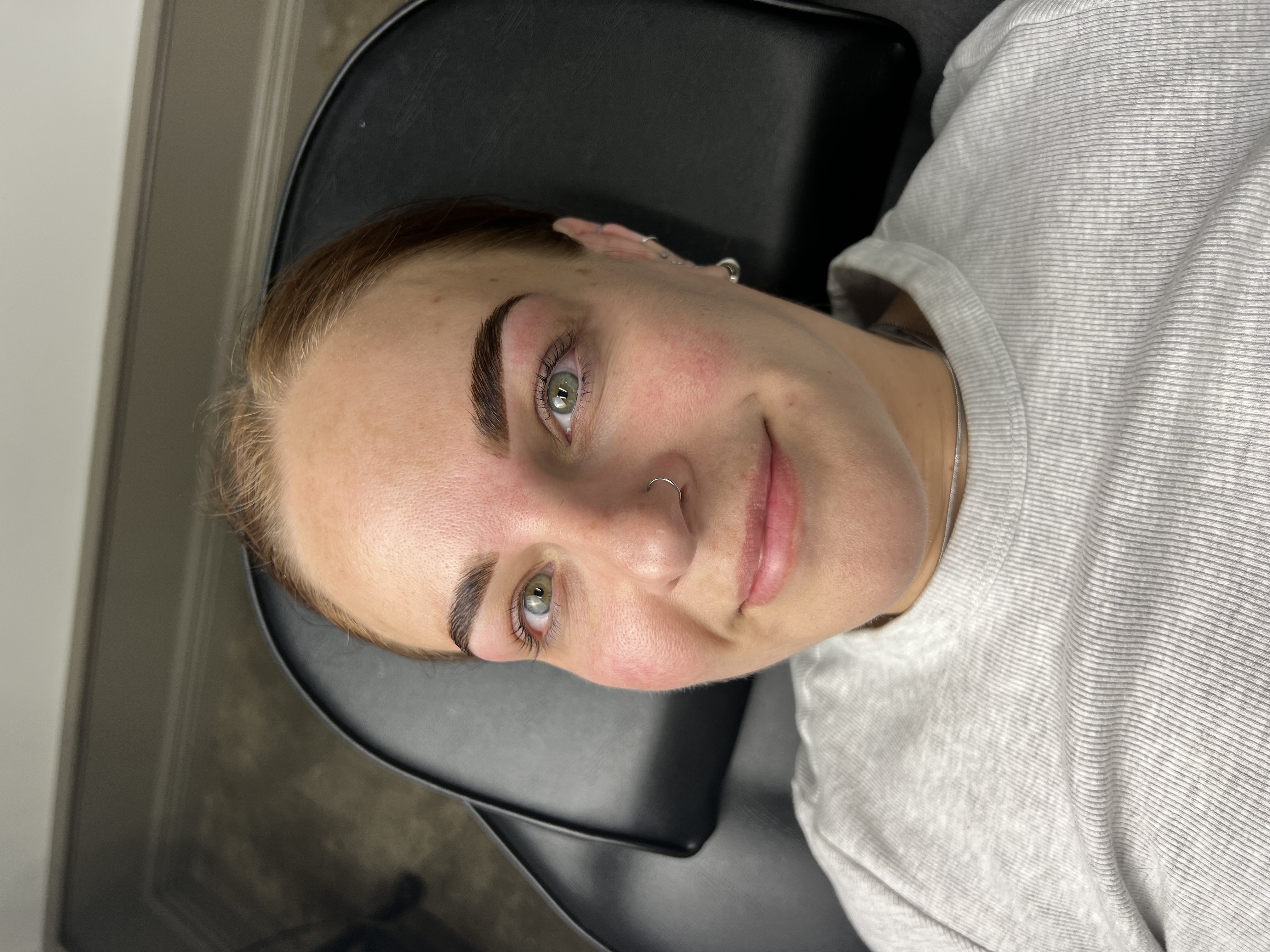 Brow lamination and tint results at Enhanced Beauty Bar