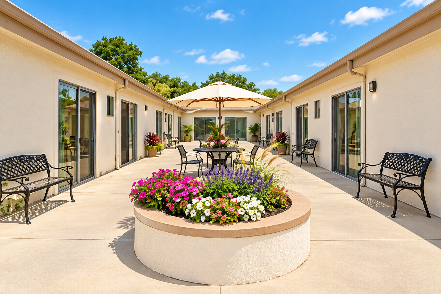Courtyard Garden and Resident Patio at Santa Clarita Post Acute