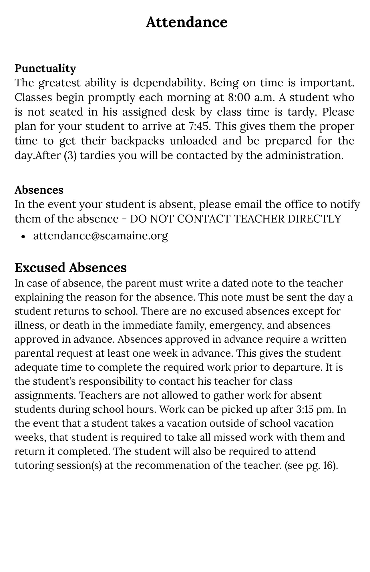 Attendance & Excused Absences (Page 11)