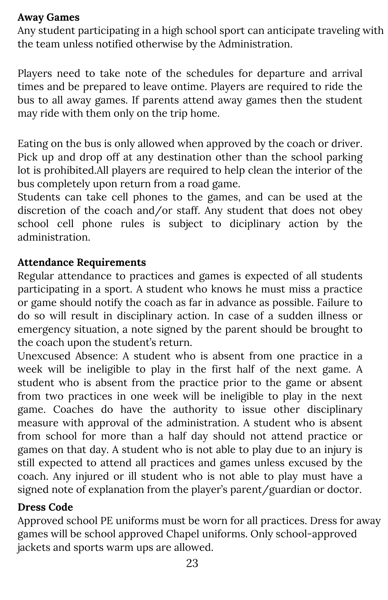 Away Games & Attendance (Page 23)