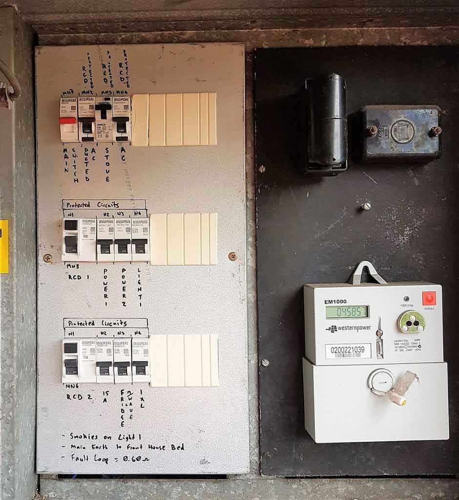 Real residential switchboard inspection and RCD circuit breakers installed by EcoPower in Wanneroo