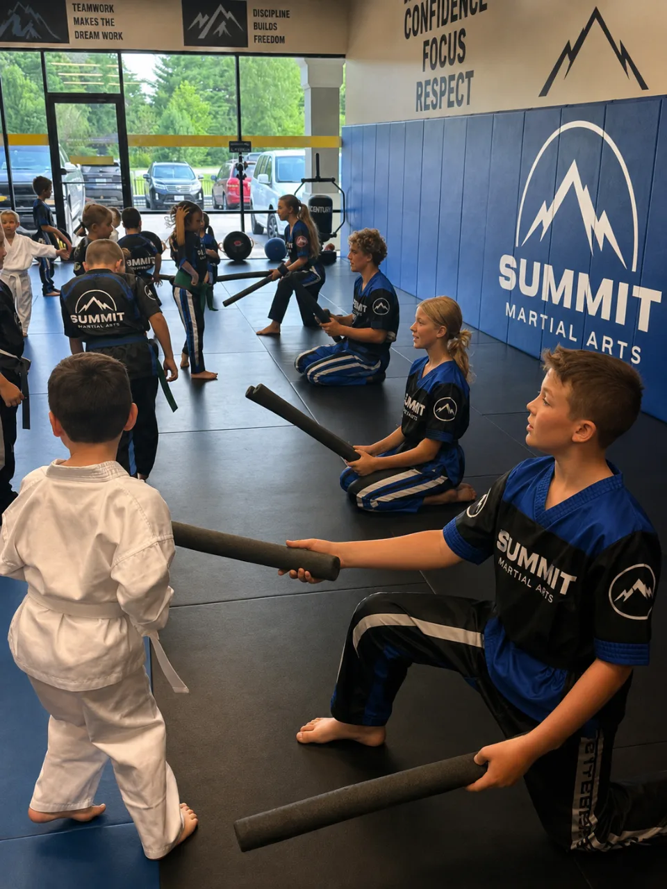 Kids training at a family martial arts facility — New Member Ninja builds high-converting websites for martial arts and movement-based schools