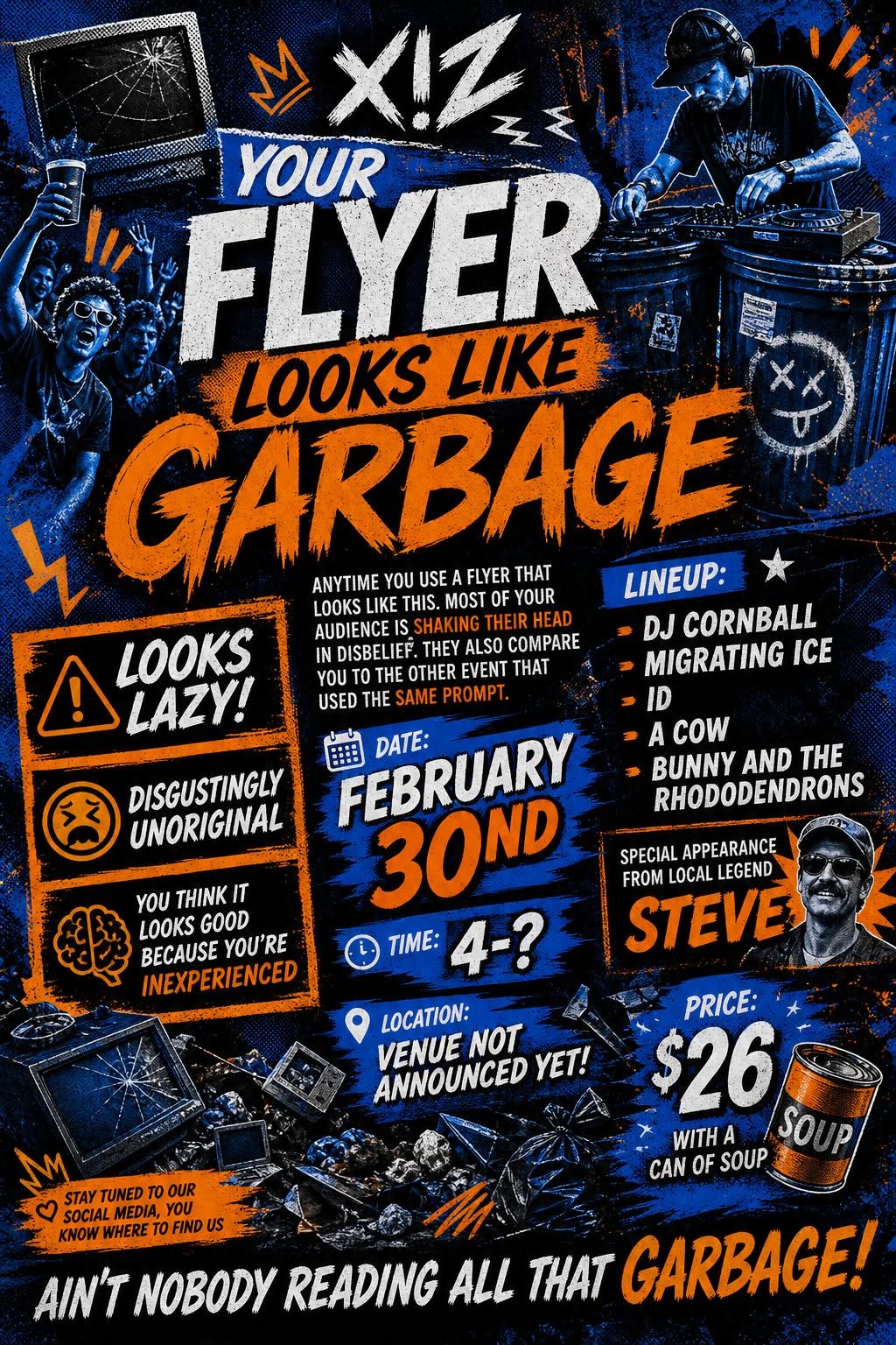 Critique of generic AI-generated marketing materials and flyers
