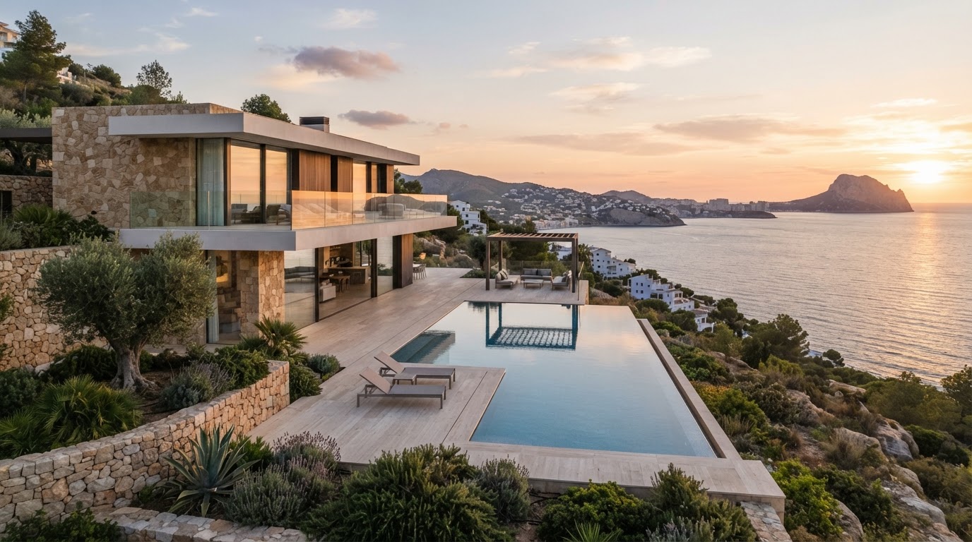 Villa de lujo con piscina infinita en la Costa Blanca — protección patrimonial