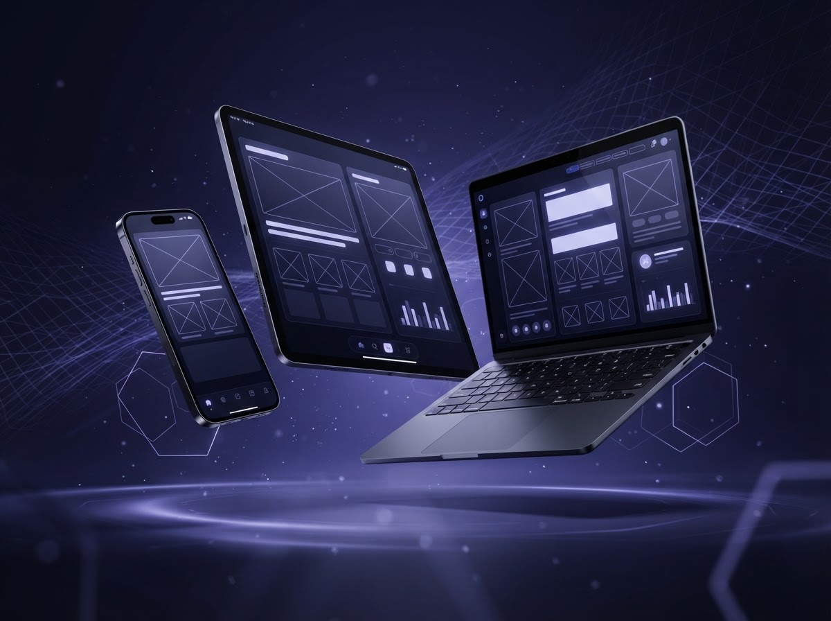 Mobile-optimierte Webseiten auf Smartphone, Tablet und Laptop