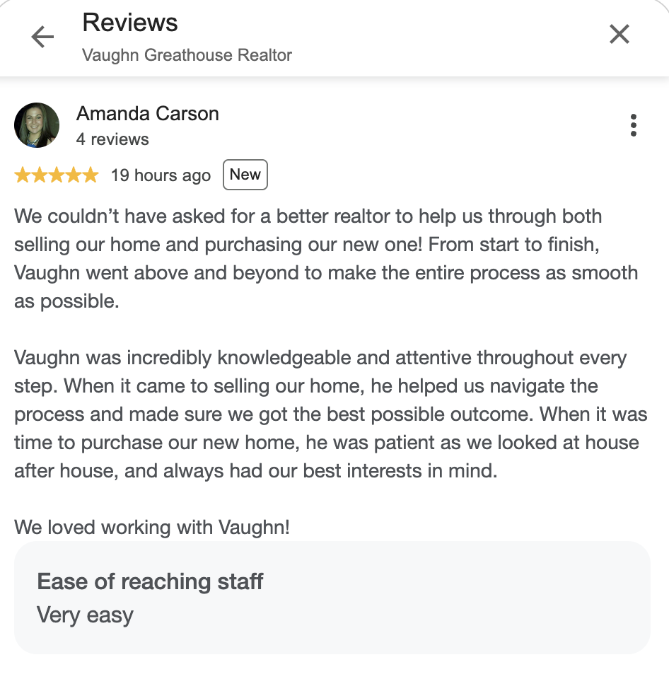 Client review by Amanda Carson