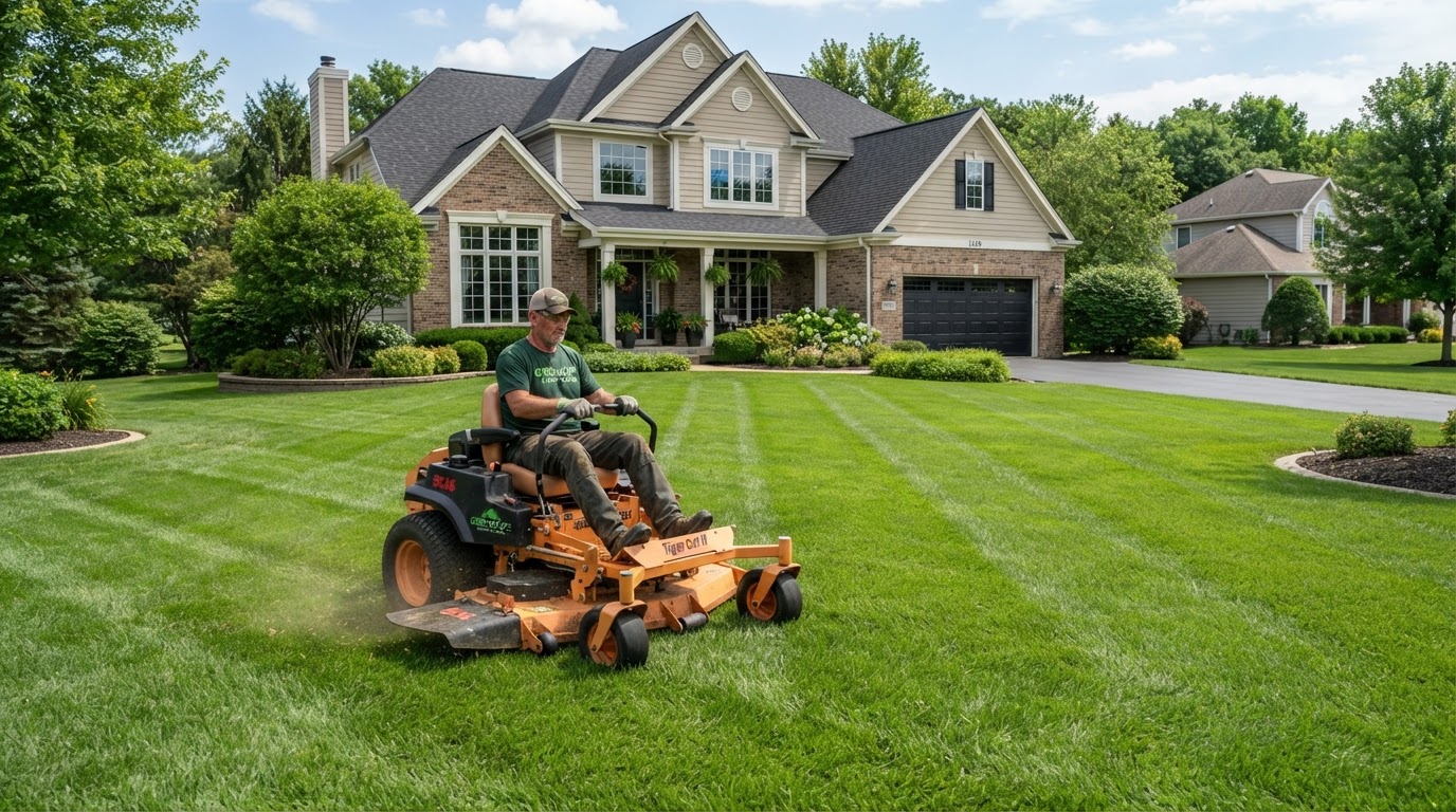 Lawn Care & Landscaping on the job