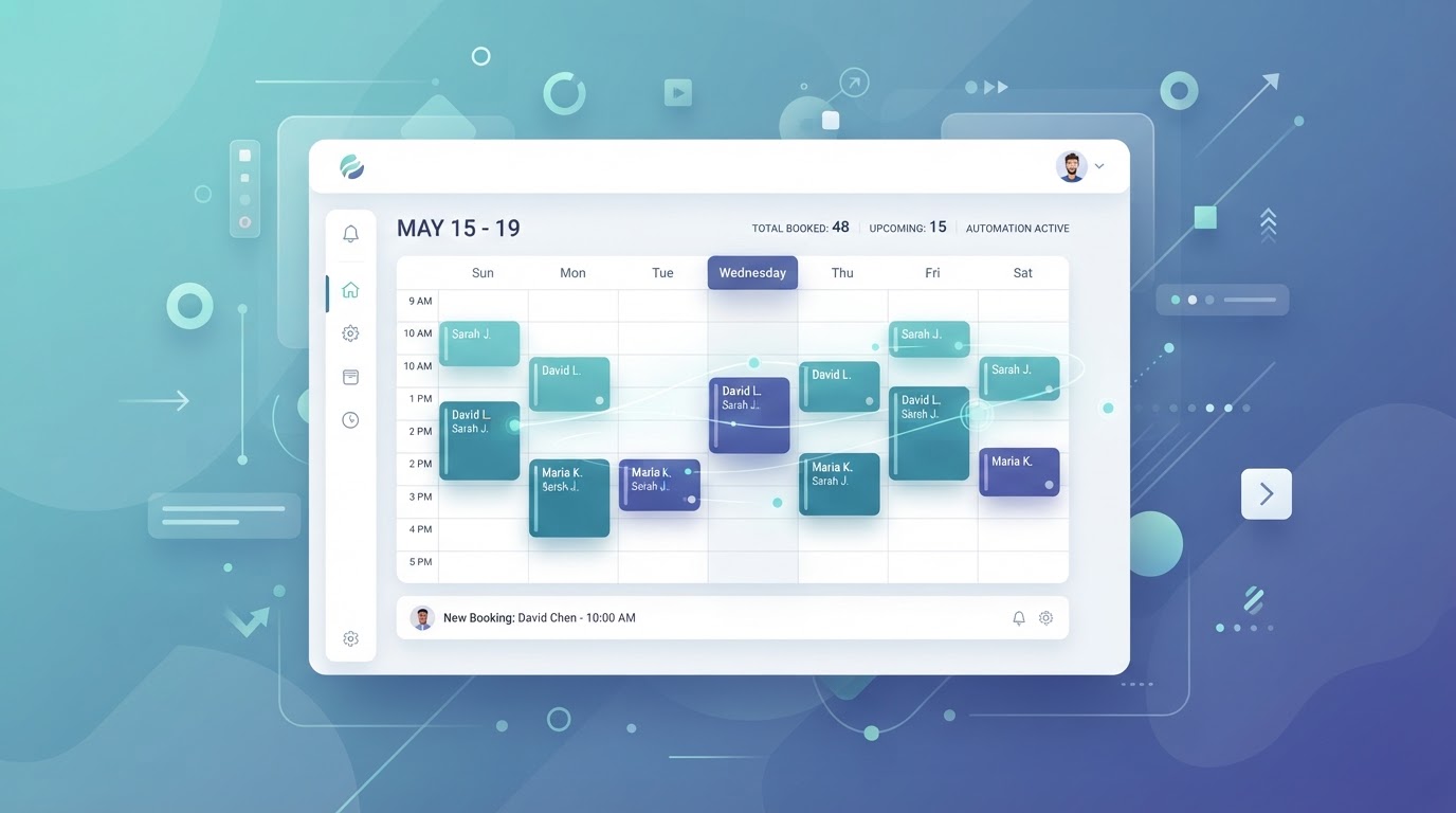 Illustration of an automated booking calendar filling time slots