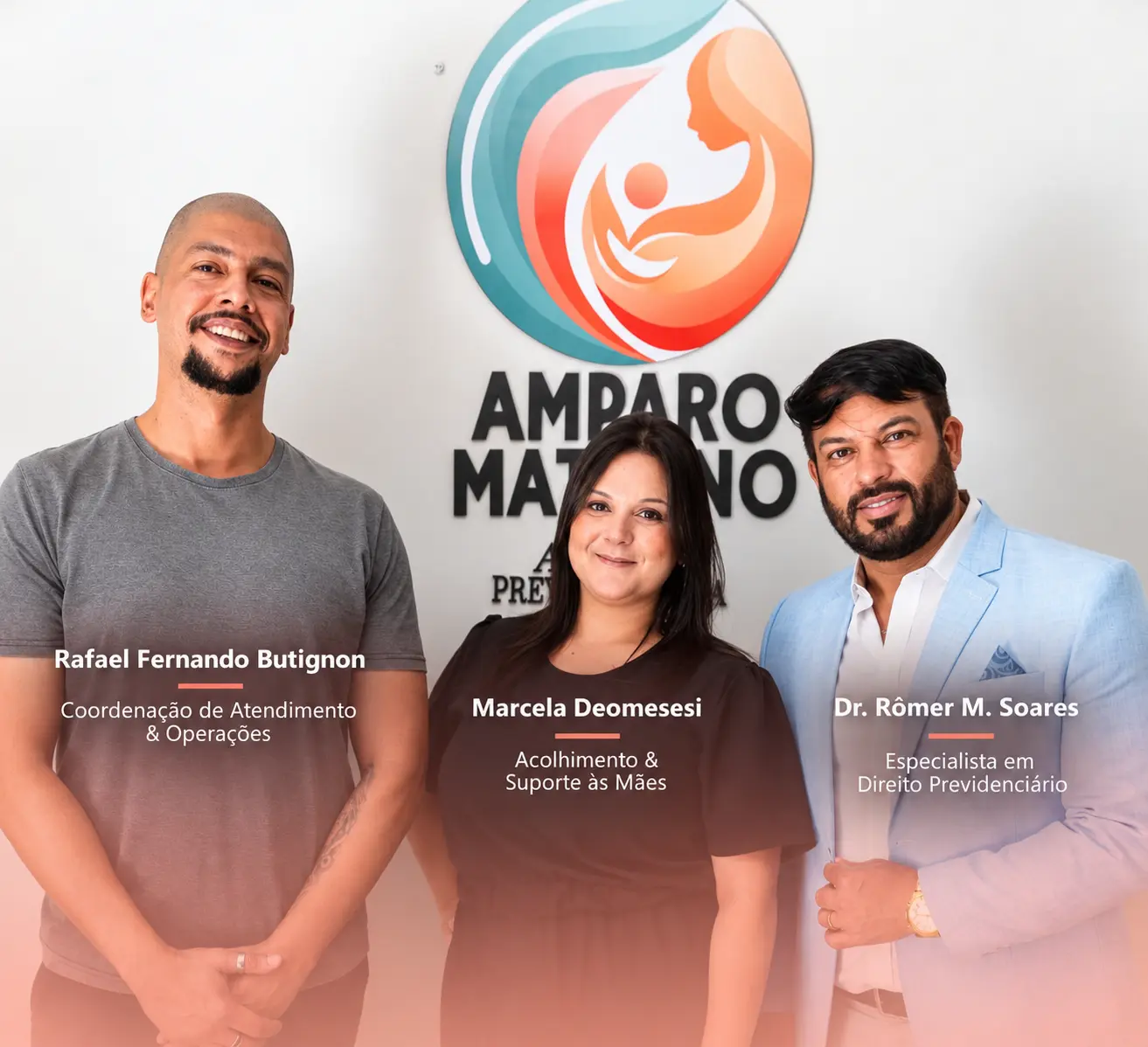 Equipe Amparo Materno: Rafael Fernando Butignon, Marcela Deomesesi e Dr. Rômer M. Soares