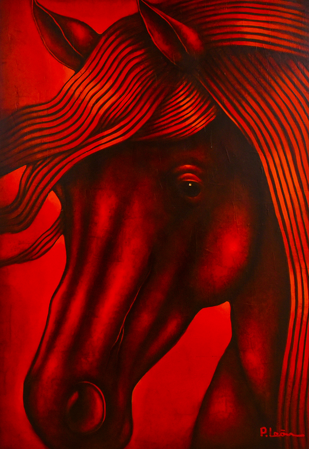 Pura sangre — obra de Pedro León, Óleo / Acrílico